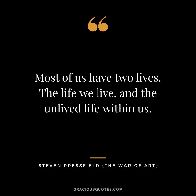 Most of us have two lives. The life we live, and the unlived life within us.