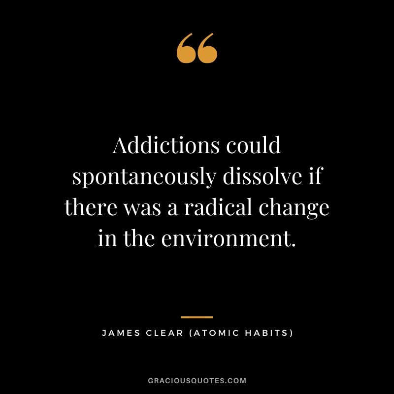 Addictions could spontaneously dissolve if there was a radical change in the environment.