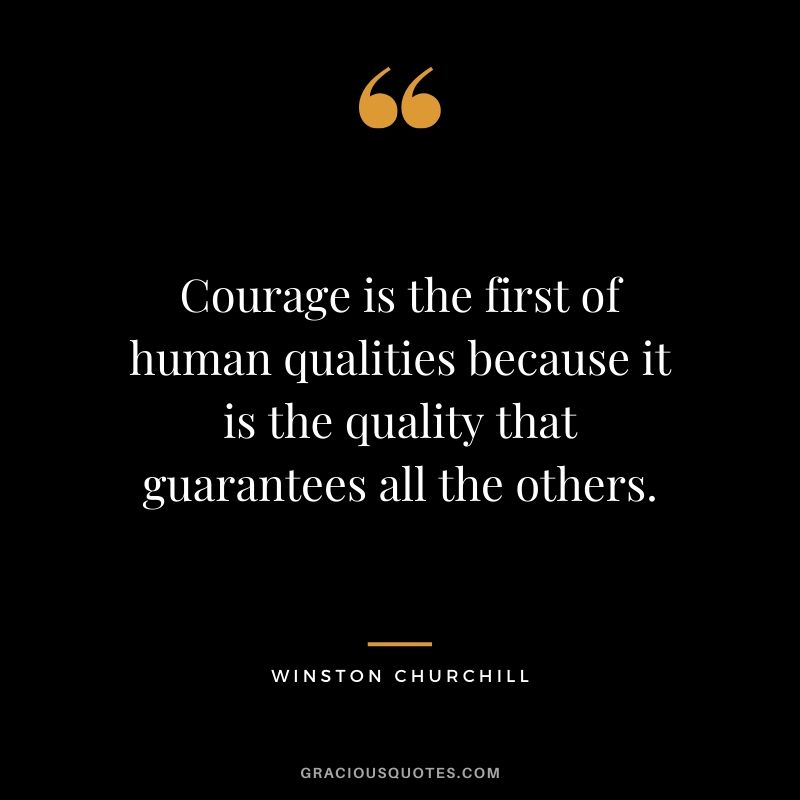 Courage is the first of human qualities because it is the quality that guarantees all the others.