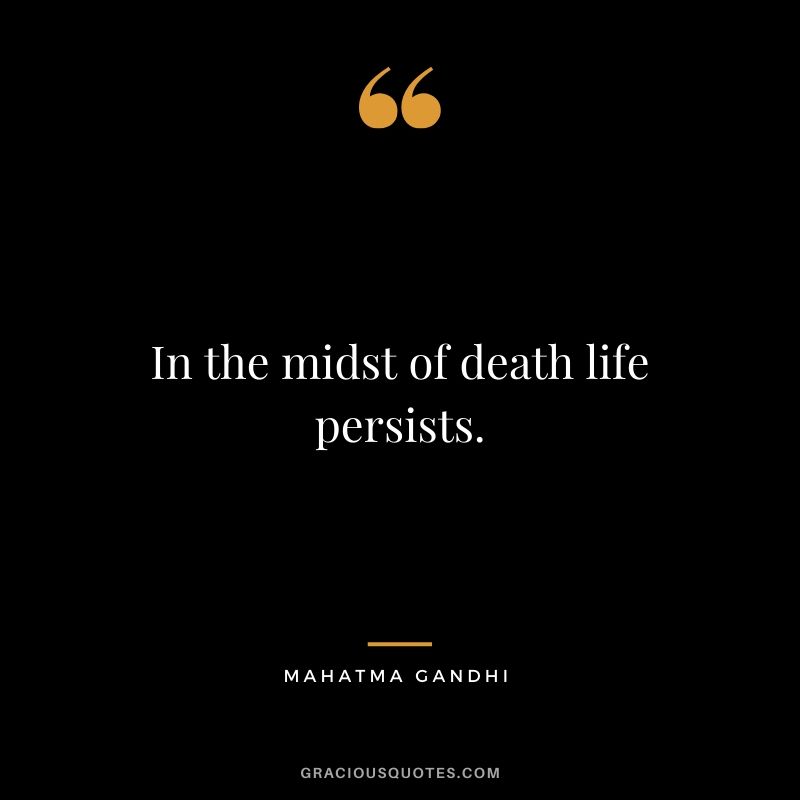 In the midst of death life persists.