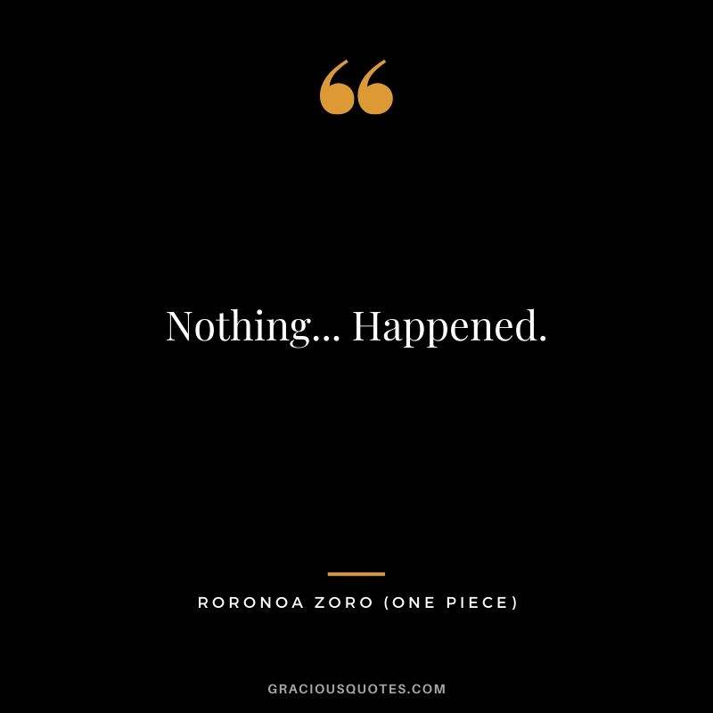"Nothing... Happened." One of Zoro's Most Epic Scene