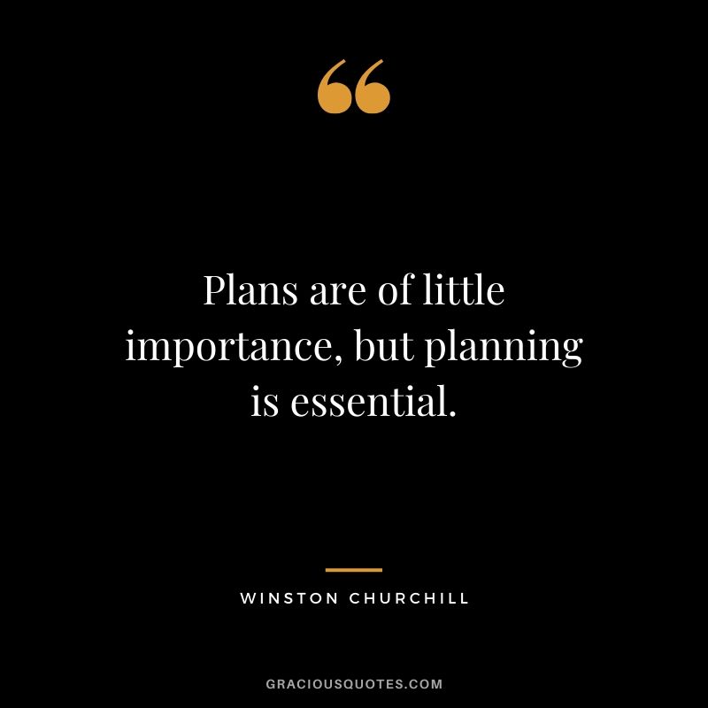 Plans are of little importance, but planning is essential.