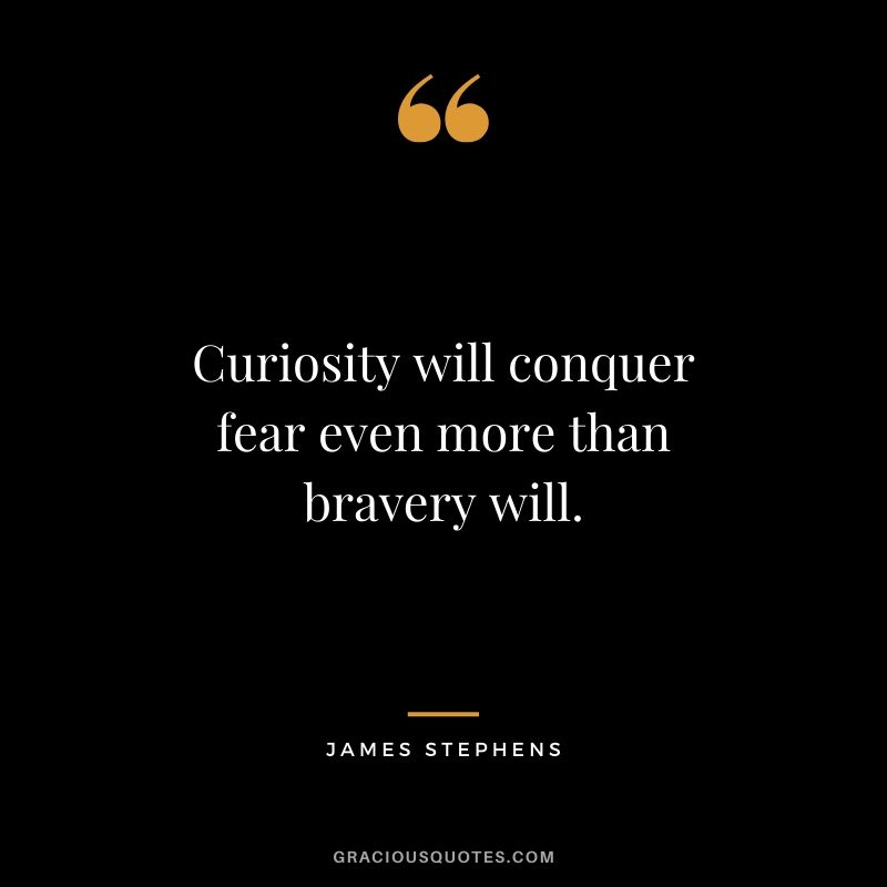 Curiosity will conquer fear even more than bravery will. - James Stephens
