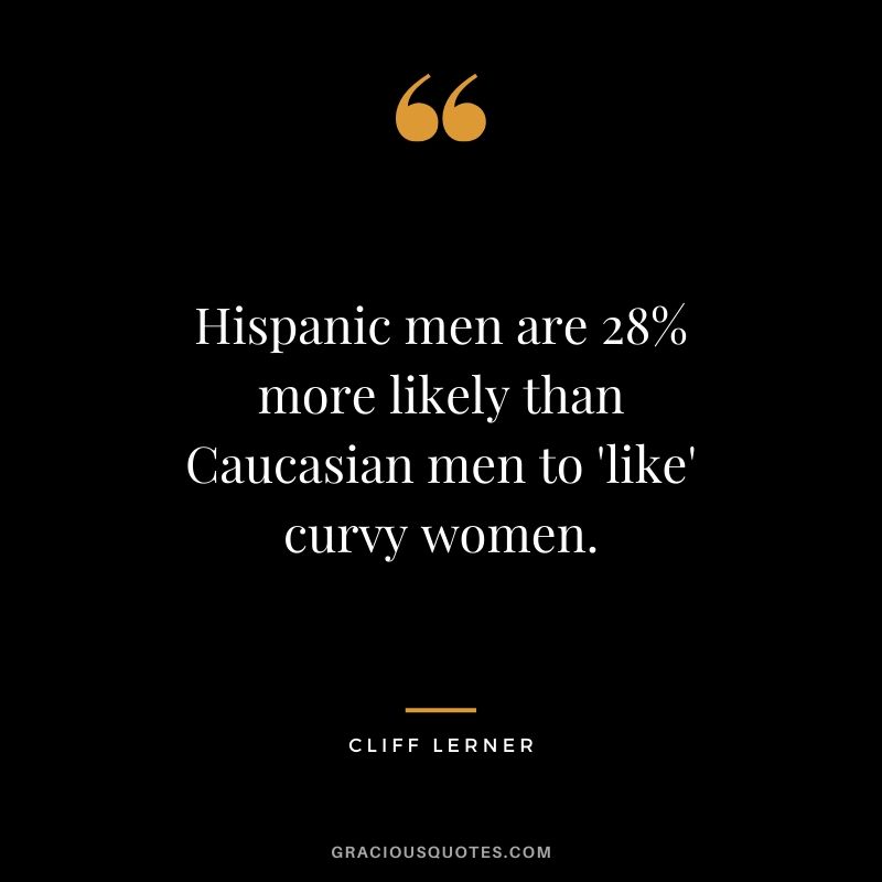 Hispanic men are 28% more likely than Caucasian men to 'like' curvy women.