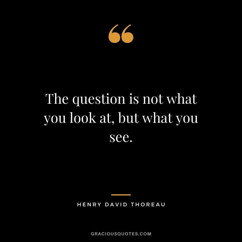 The question is not what you look at, but what you see.