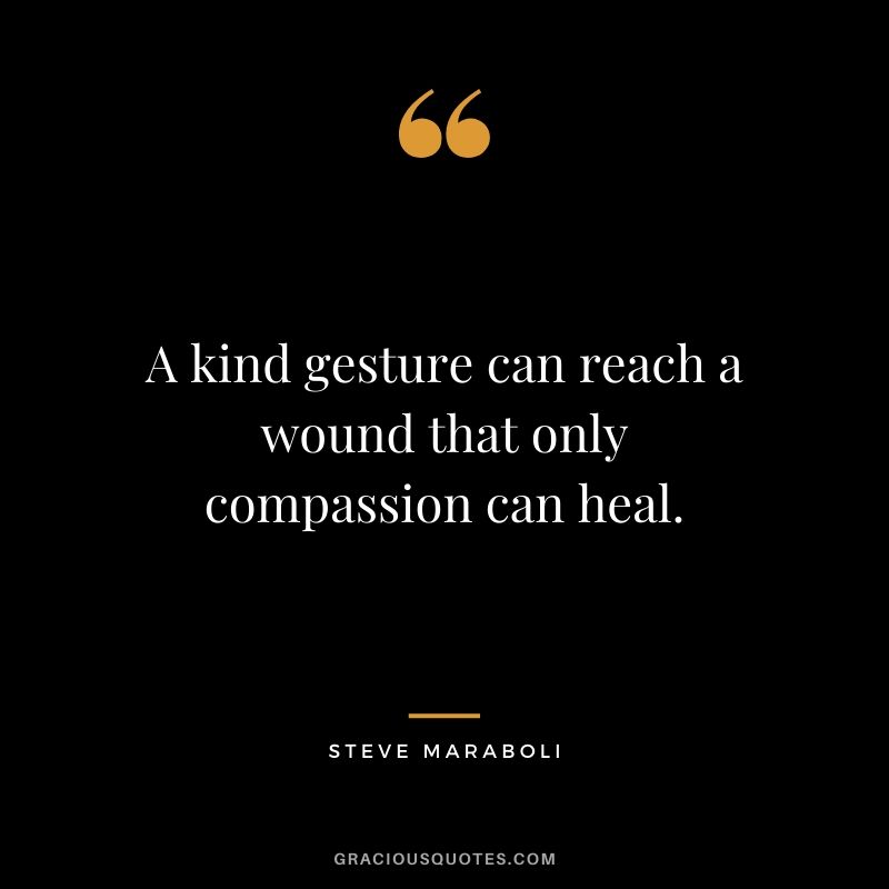 A kind gesture can reach a wound that only compassion can heal. - Steve Maraboli