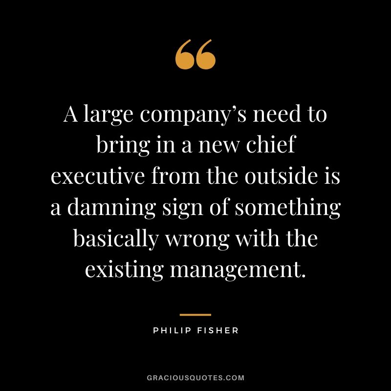 A large company’s need to bring in a new chief executive from the outside is a damning sign of something basically wrong with the existing management.