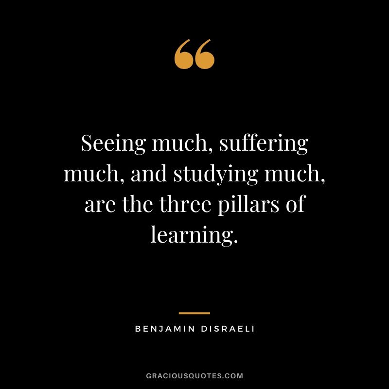 Seeing much, suffering much, and studying much, are the three pillars of learning.