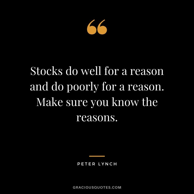 Stocks do well for a reason and do poorly for a reason. Make sure you know the reasons.
