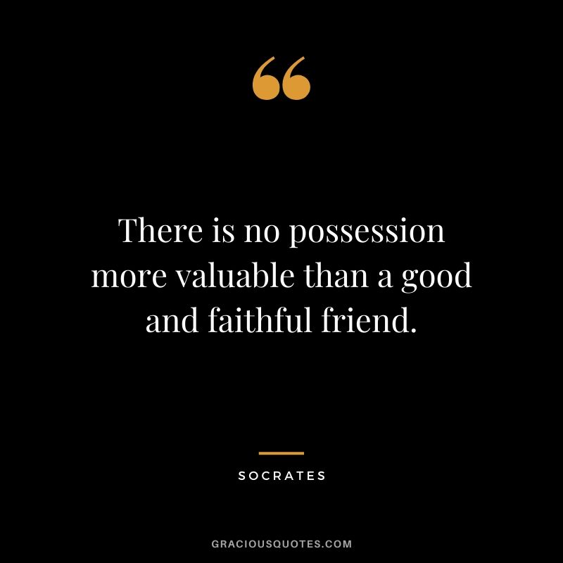 There is no possession more valuable than a good and faithful friend.