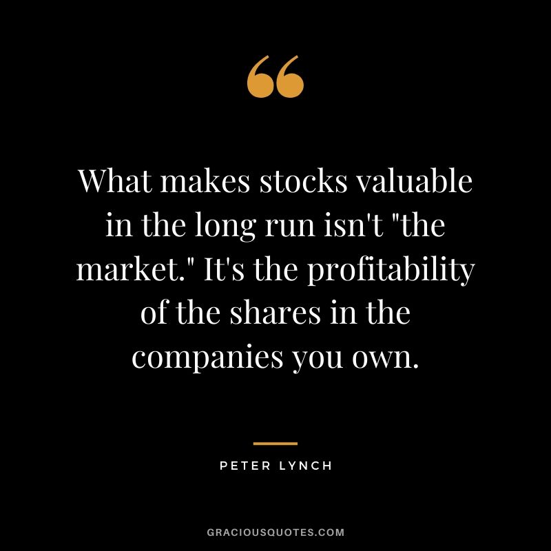 What makes stocks valuable in the long run isn't "the market." It's the profitability of the shares in the companies you own.