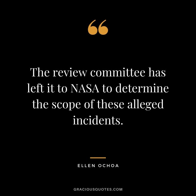 The review committee has left it to NASA to determine the scope of these alleged incidents.