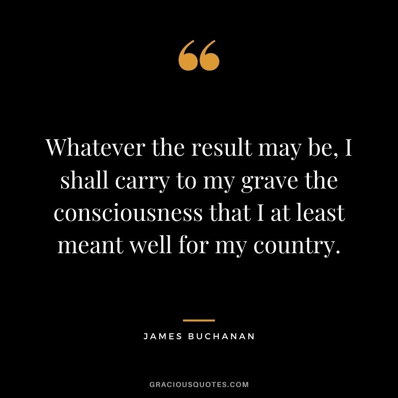 Whatever the result may be, I shall carry to my grave the consciousness that I at least meant well for my country.
