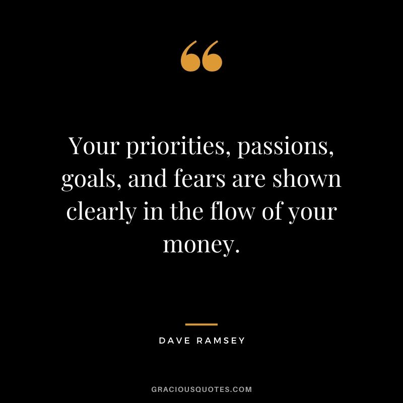 Your priorities, passions, goals, and fears are shown clearly in the flow of your money.