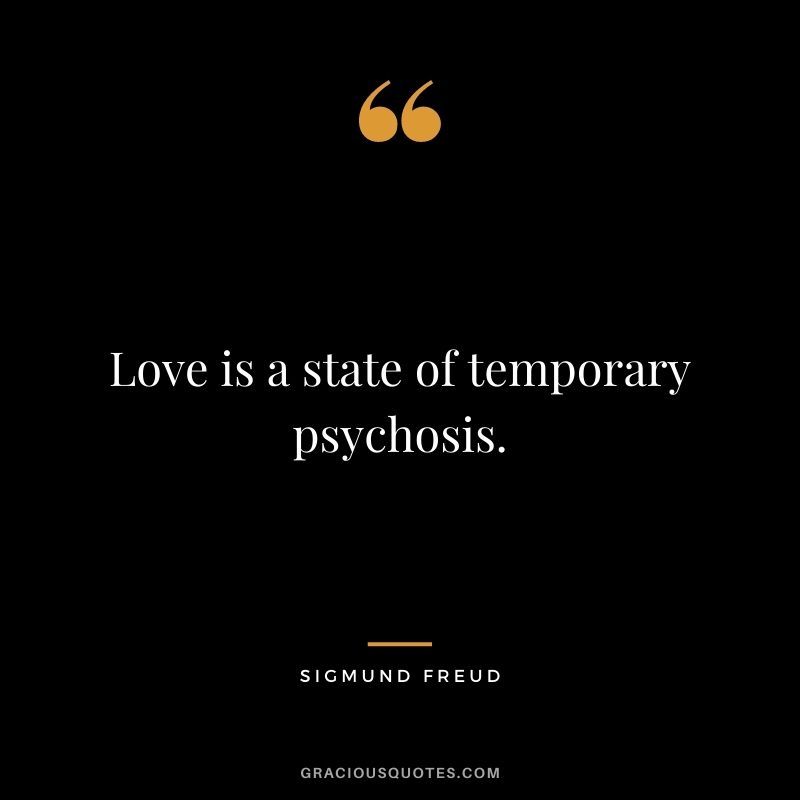 Love is a state of temporary psychosis.