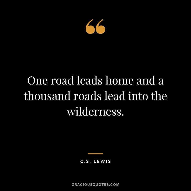 One road leads home and a thousand roads lead into the wilderness.