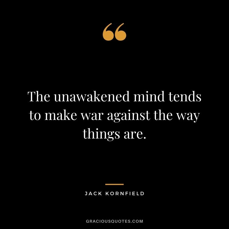 The unawakened mind tends to make war against the way things are.