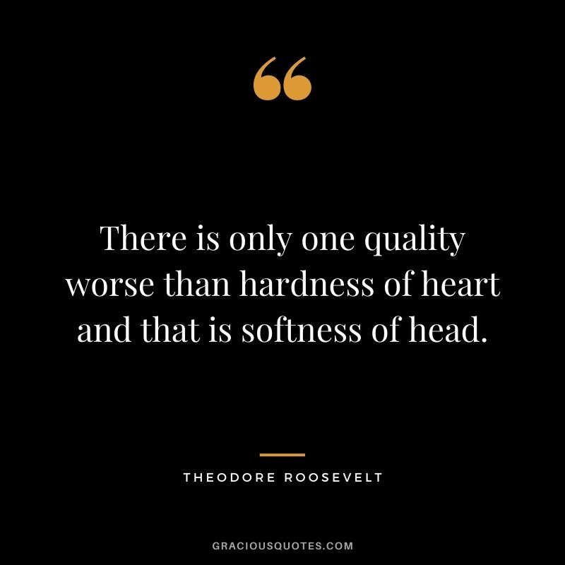 There is only one quality worse than hardness of heart and that is softness of head.