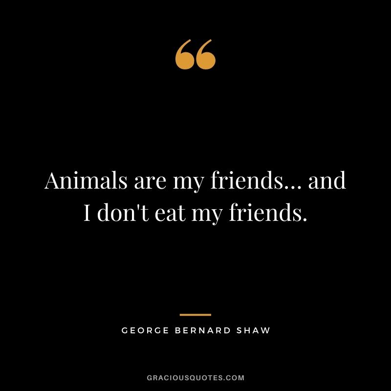Animals are my friends… and I don't eat my friends.