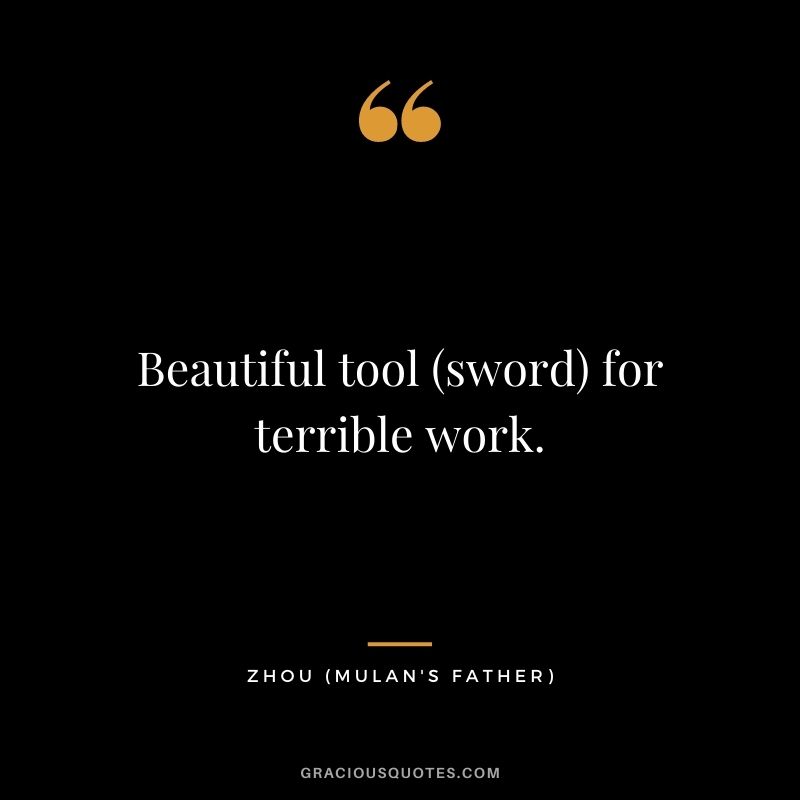 Beautiful tool (sword) for terrible work.