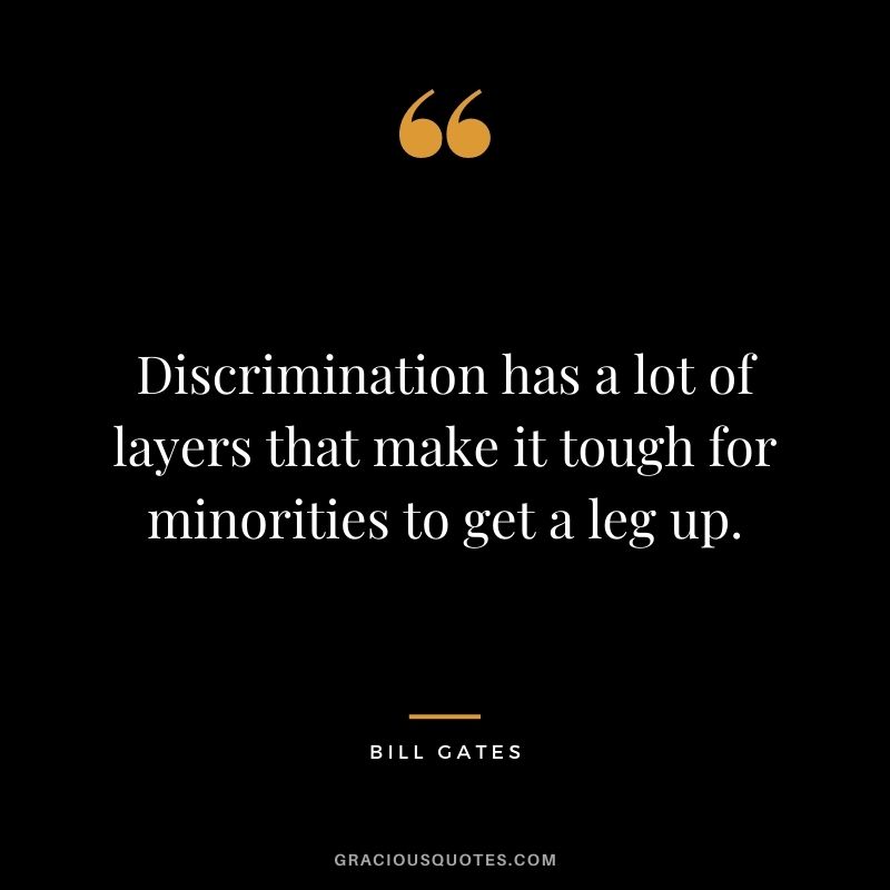 Discrimination has a lot of layers that make it tough for minorities to get a leg up.