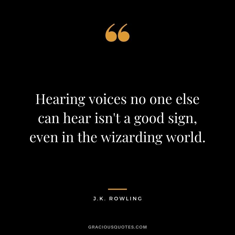 Hearing voices no one else can hear isn't a good sign, even in the wizarding world.