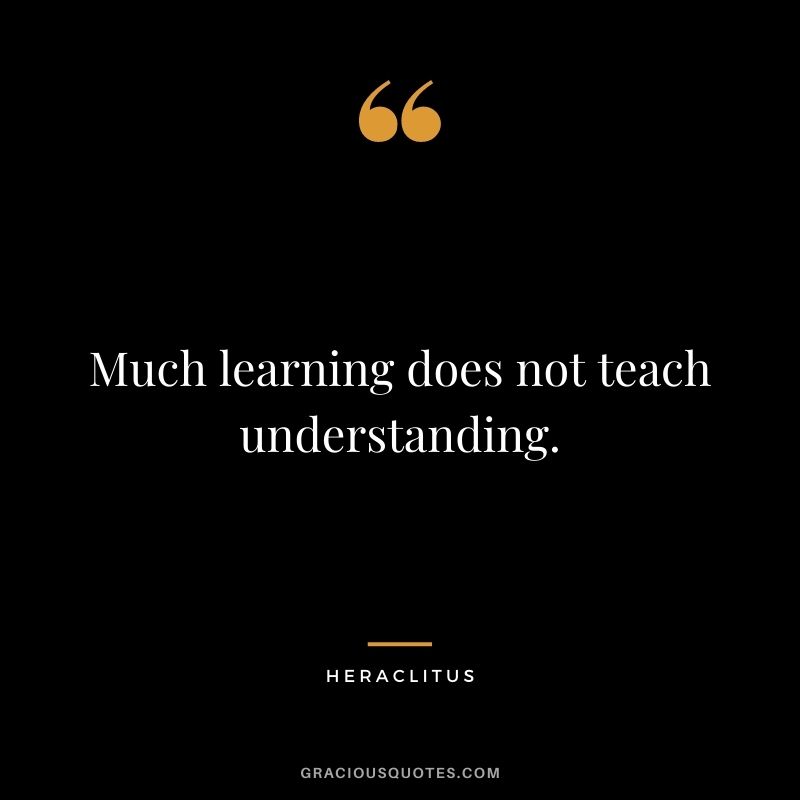 Much learning does not teach understanding.