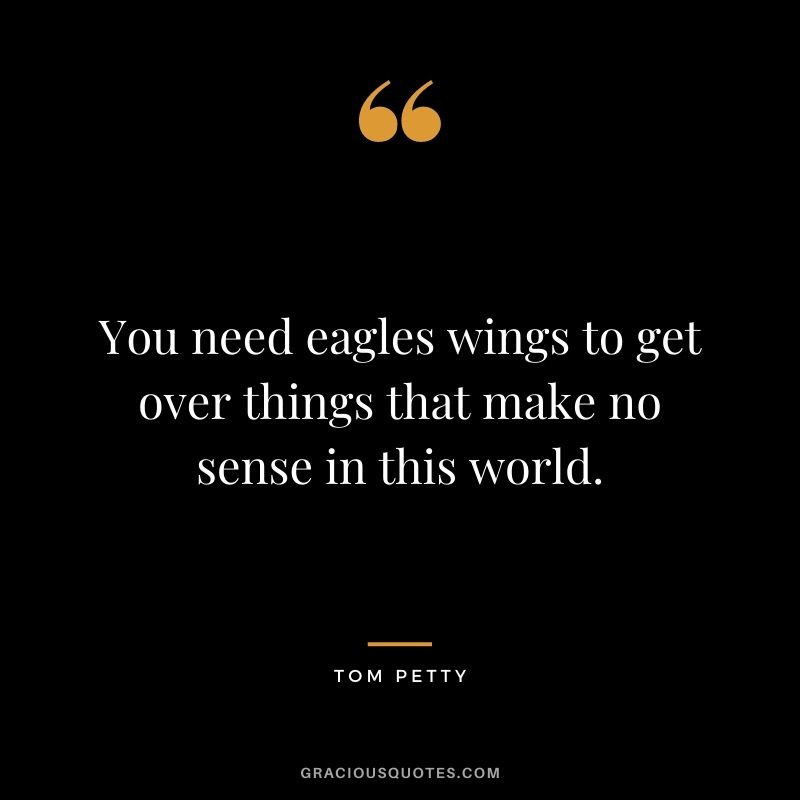 You need eagles wings to get over things that make no sense in this world.