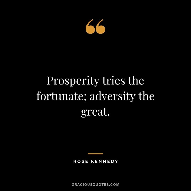 Prosperity tries the fortunate; adversity the great.