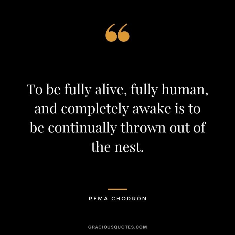 To be fully alive, fully human, and completely awake is to be continually thrown out of the nest.