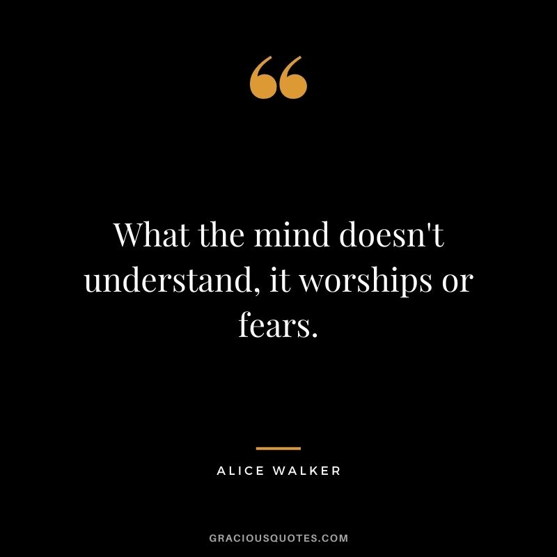 What the mind doesn't understand, it worships or fears.