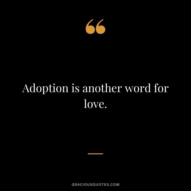 Adoption is another word for love.