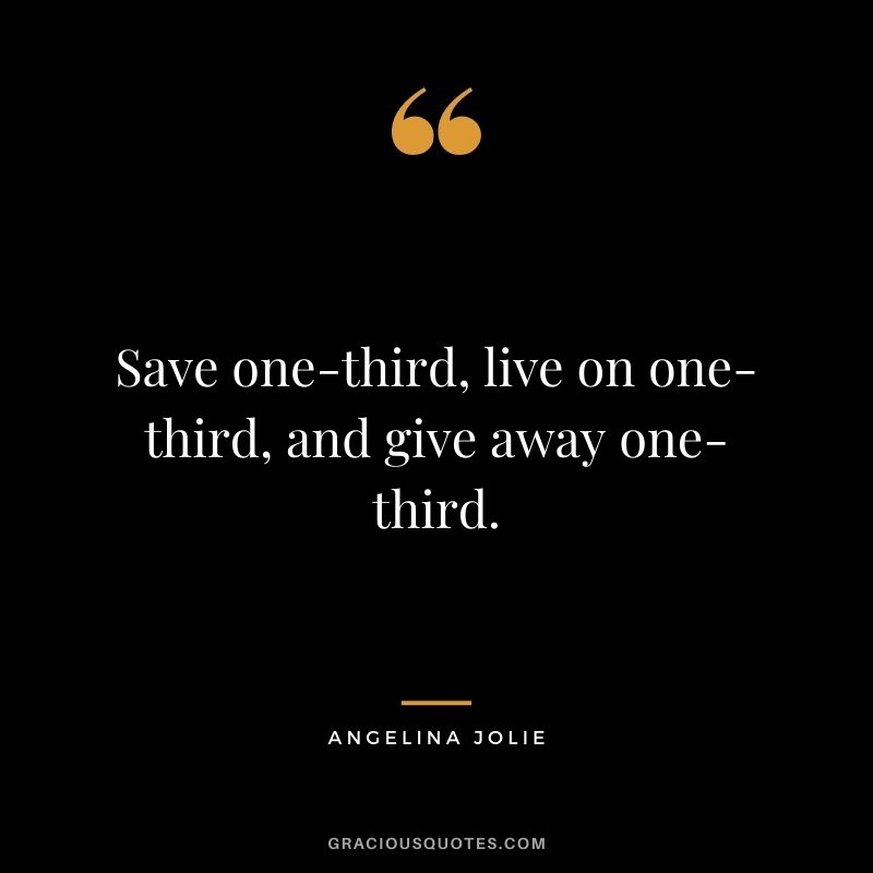 Save one-third, live on one-third, and give away one-third.