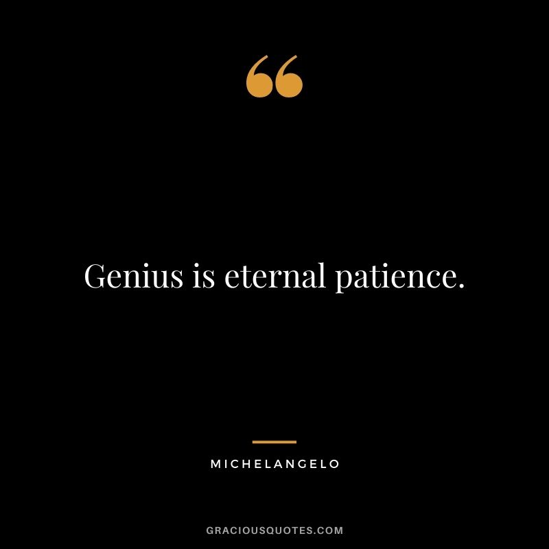 Genius is eternal patience.