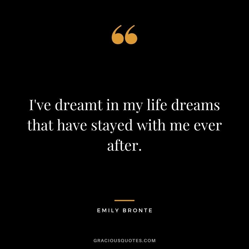 I've dreamt in my life dreams that have stayed with me ever after.