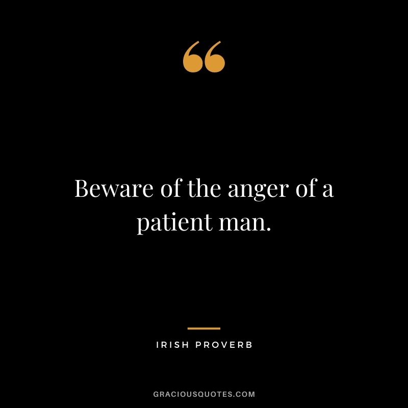Beware of the anger of a patient man.