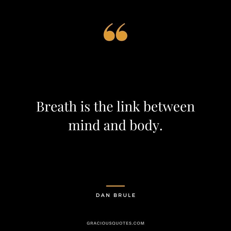 Breath is the link between mind and body. – Dan Brule