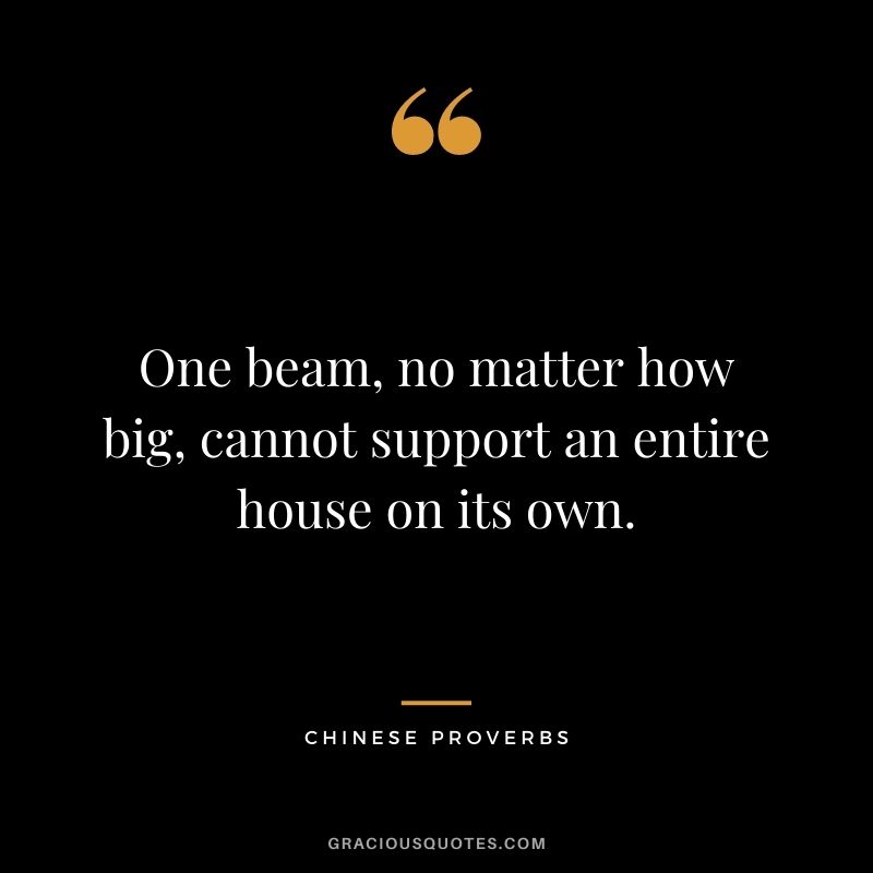 One beam, no matter how big, cannot support an entire house on its own.