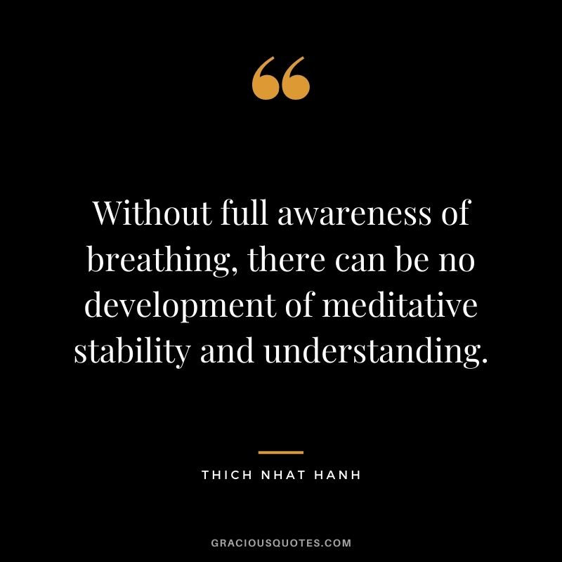 Without full awareness of breathing, there can be no development of meditative stability and understanding. – Thich Nhat Hanh