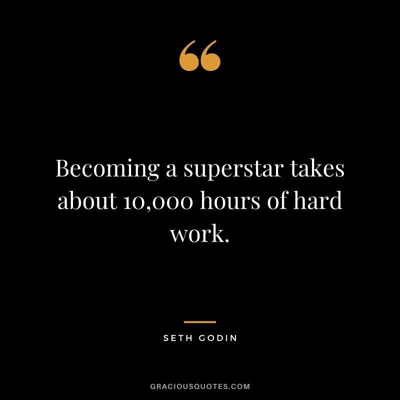 Becoming a superstar takes about 10,000 hours of hard work.