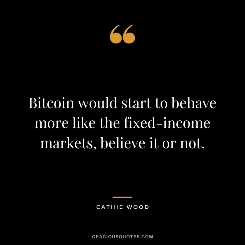 Bitcoin would start to behave more like the fixed-income markets, believe it or not.