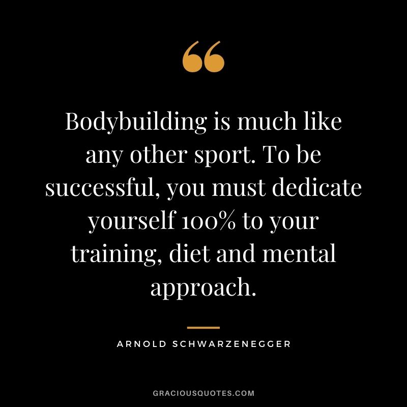 Bodybuilding is much like any other sport. To be successful, you must dedicate yourself 100% to your training, diet and mental approach.