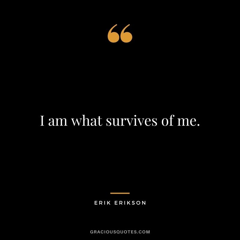 I am what survives of me.