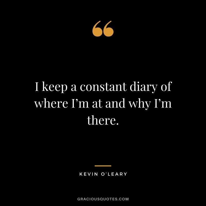 I keep a constant diary of where I’m at and why I’m there.