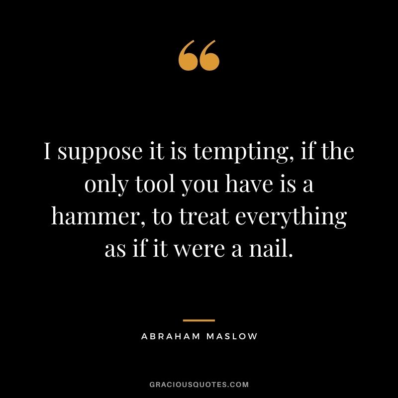 I suppose it is tempting, if the only tool you have is a hammer, to treat everything as if it were a nail.
