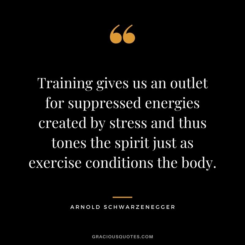 Training gives us an outlet for suppressed energies created by stress and thus tones the spirit just as exercise conditions the body.