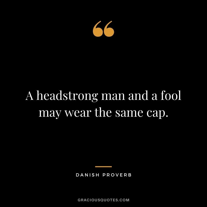 A headstrong man and a fool may wear the same cap.