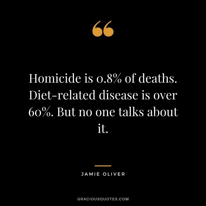 Homicide is 0.8% of deaths. Diet-related disease is over 60%. But no one talks about it.
