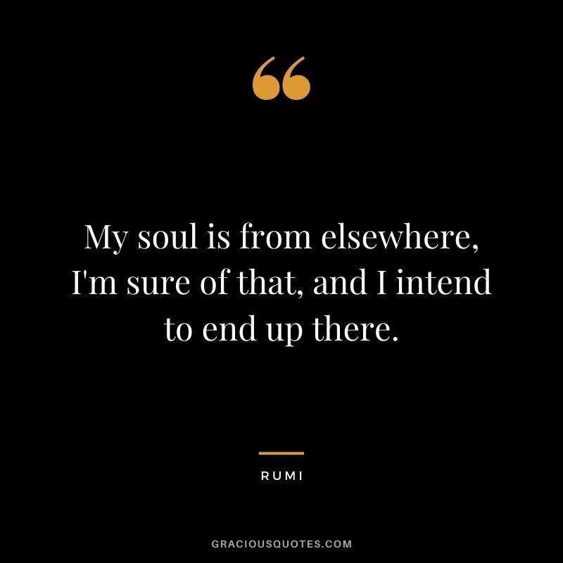 My soul is from elsewhere, I'm sure of that, and I intend to end up there.