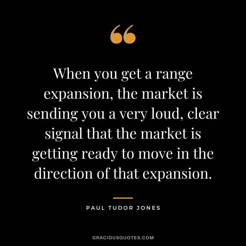When you get a range expansion, the market is sending you a very loud, clear signal that the market is getting ready to move in the direction of that expansion.